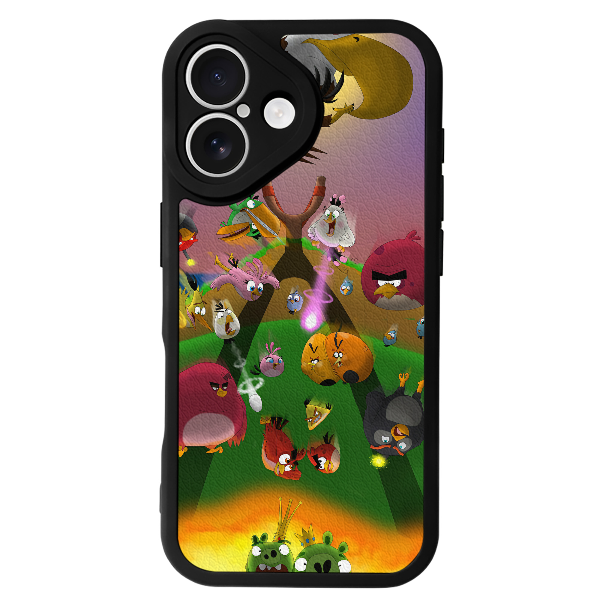 （画像用） Angry Birds アングリーバード 【iPhone 16シリーズ対応】シリコンスマホケース（レザー調） 材質：シリコン